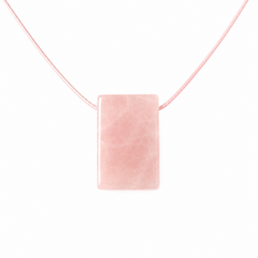 QUARTZ ROSE PENDENTIF CARRÉE