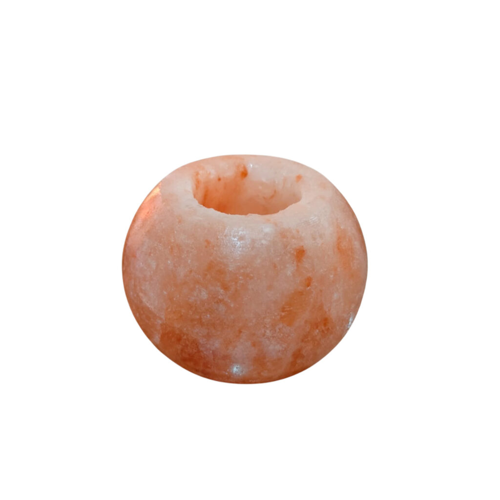 Bougeoir en sel de l´Himalaya forme boule 9 cm