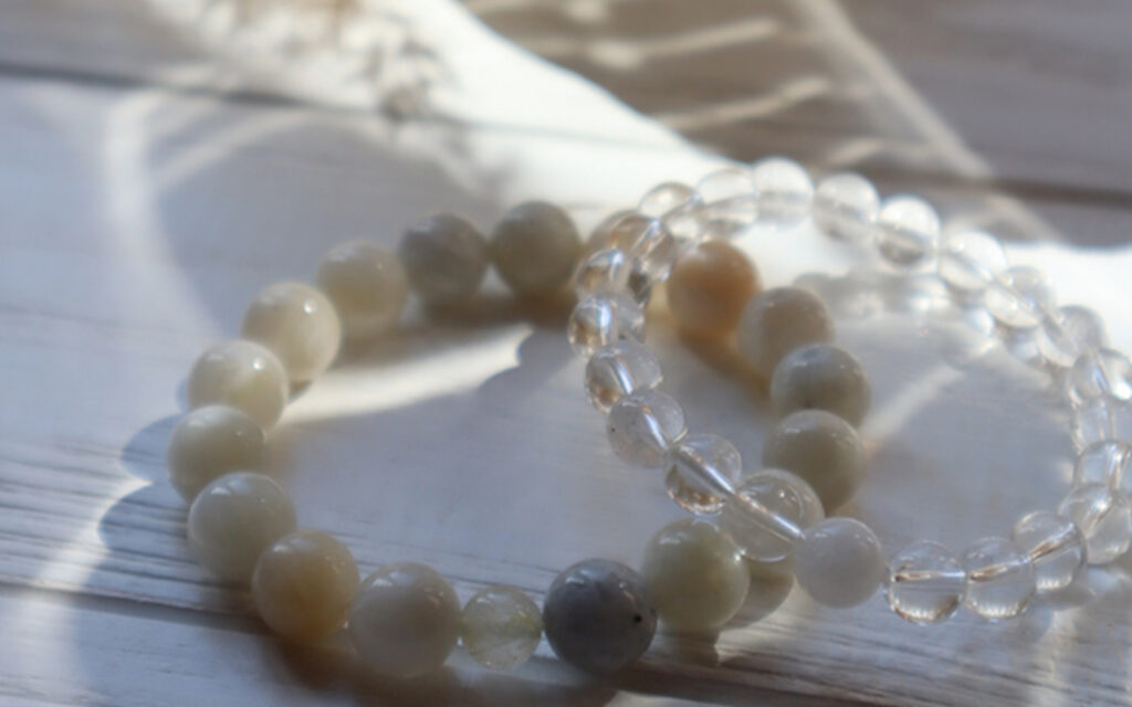 BRACELET PERLES RONDES CRISTALE DE ROCHE