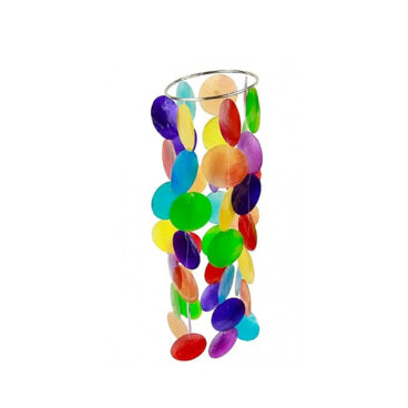 Carillon à vent multicolore Capiz petit -- 35 cm