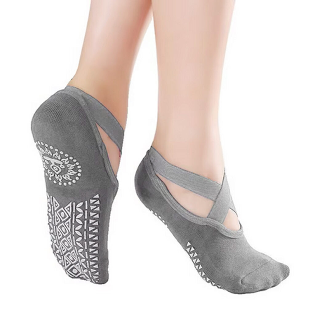 chaussette de yoga grise antidérapant