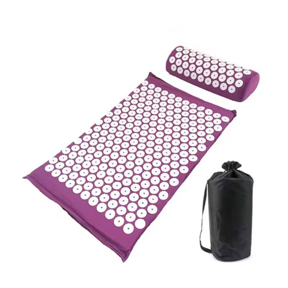 kit accupression violet coussin, tapis et sac