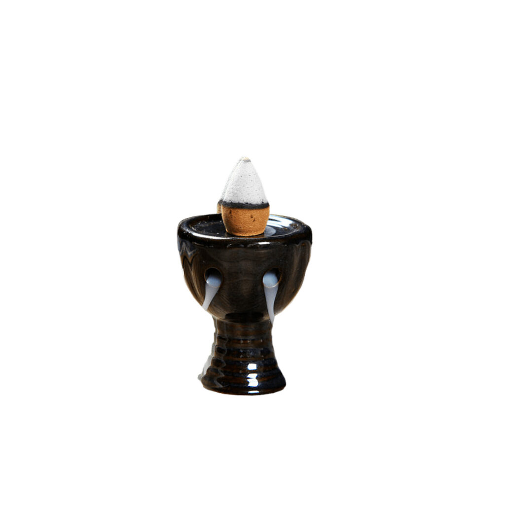 Porte Encens Backflow Céramique 5cm noir