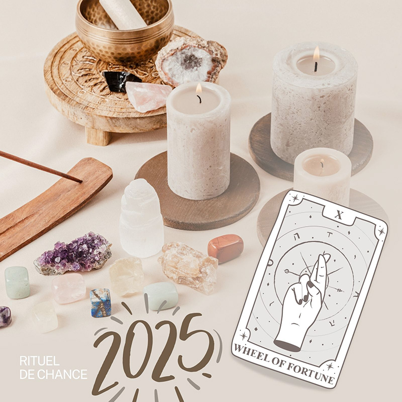présentation du RITUEL de chance, bougie pierres sel hymalaya