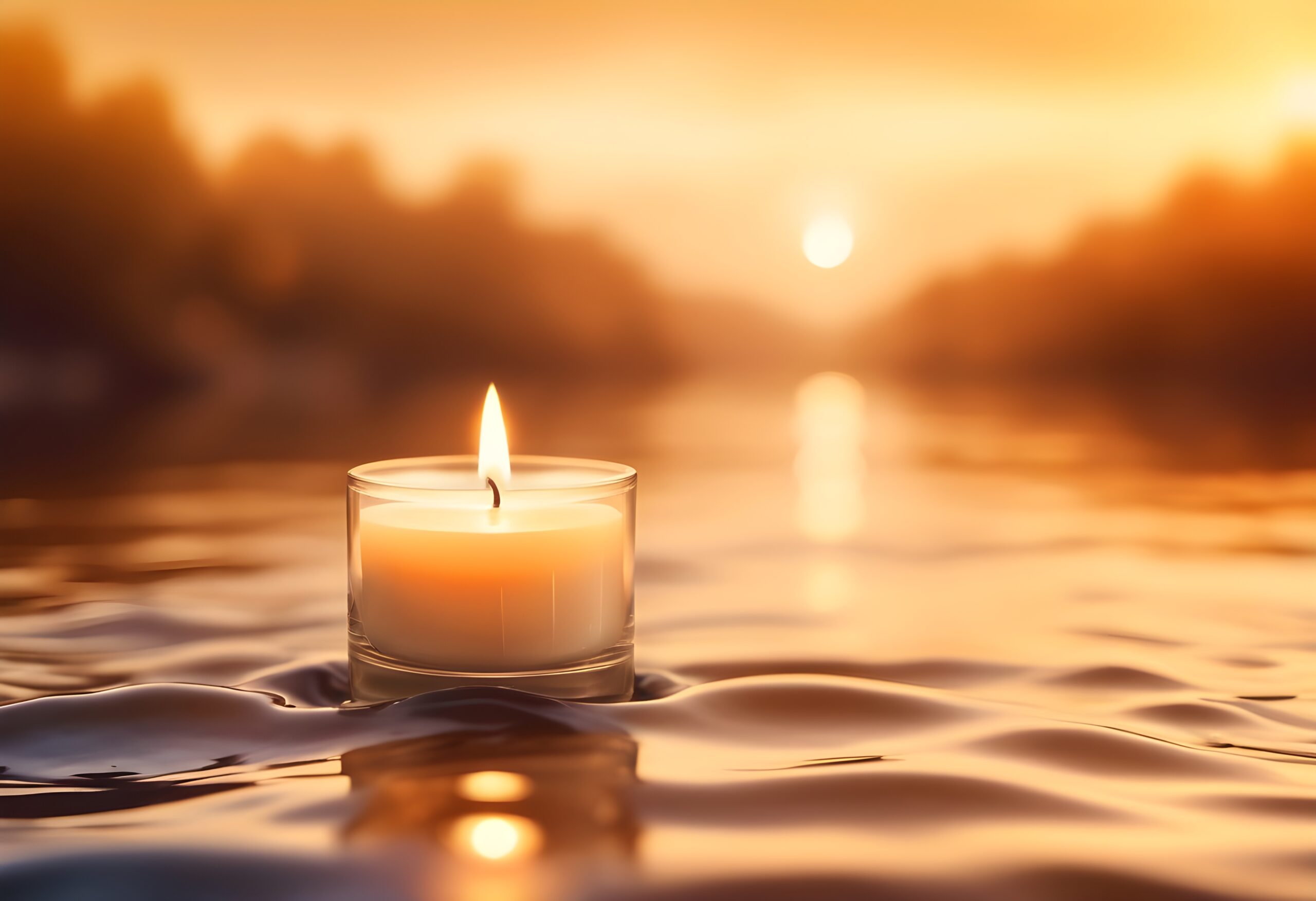 Soul spirituality mourning human spirit candle light sunset.