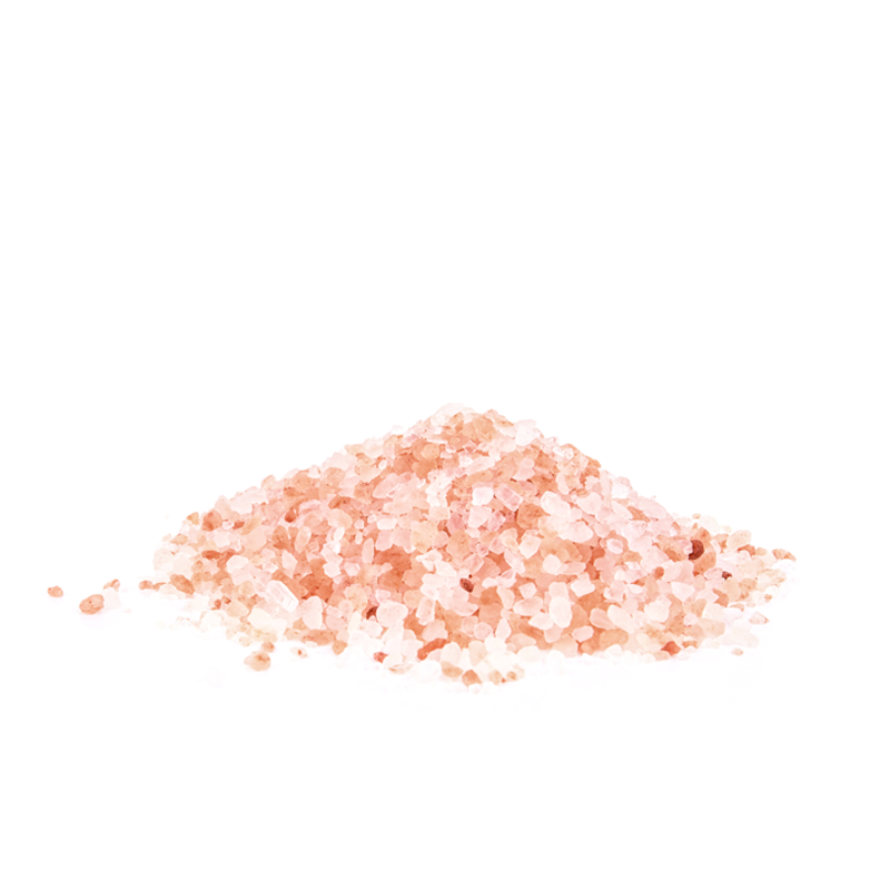 petit tas de sel d’Himalaya rose en grains