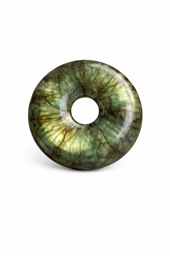 pendentif donut labradorite protection énergétique pendentif labradorite donut pierre naturelle intuition bijou labradorite protection lithothérapie donut pendentif donut labradorite reflets bleus pierre naturelle