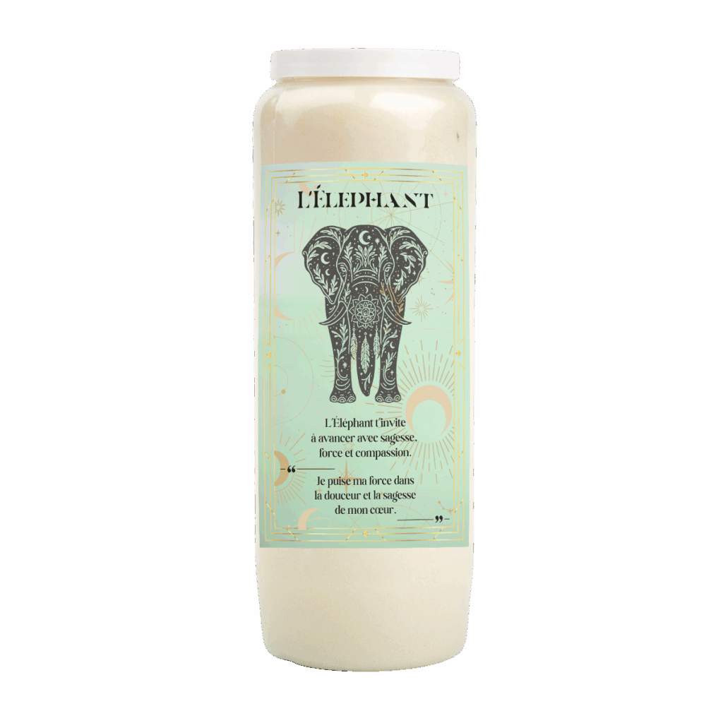 neuvaine éléphant sagesse force bougie neuvaine éléphant compassion animal totem éléphant équilibre bougie ésotérique éléphant stabilité