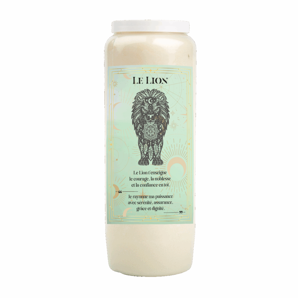 neuvaine lion courage confiance bougie neuvaine lion puissance animal totem lion charisme bougie ésotérique lion leadership