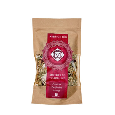 sachet recto Infusion bio chakra racine bouclier de tourmaline protection purification ancrage