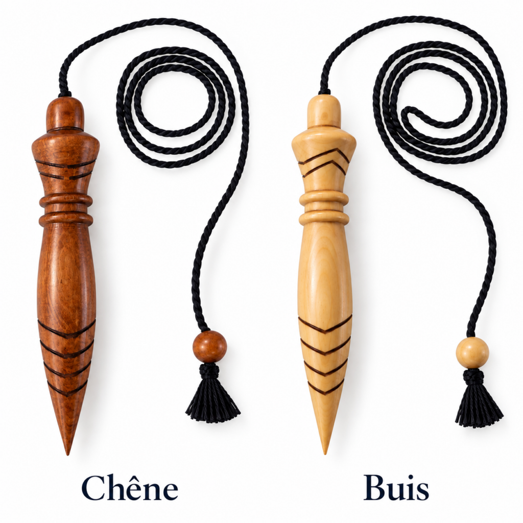 Pendule de Thot en bois de Buis et Chêne pour radiesthésie