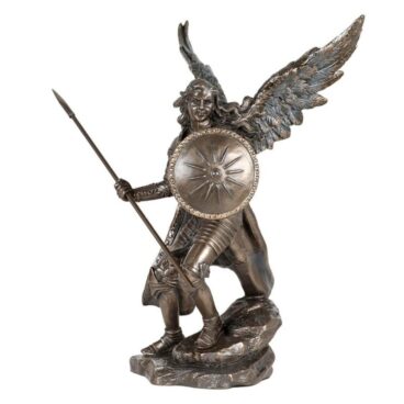 Statue de Saint Raphaël Archange en bronze coulé à froid de 24 cm, symbole de guérison et de protection spirituelle