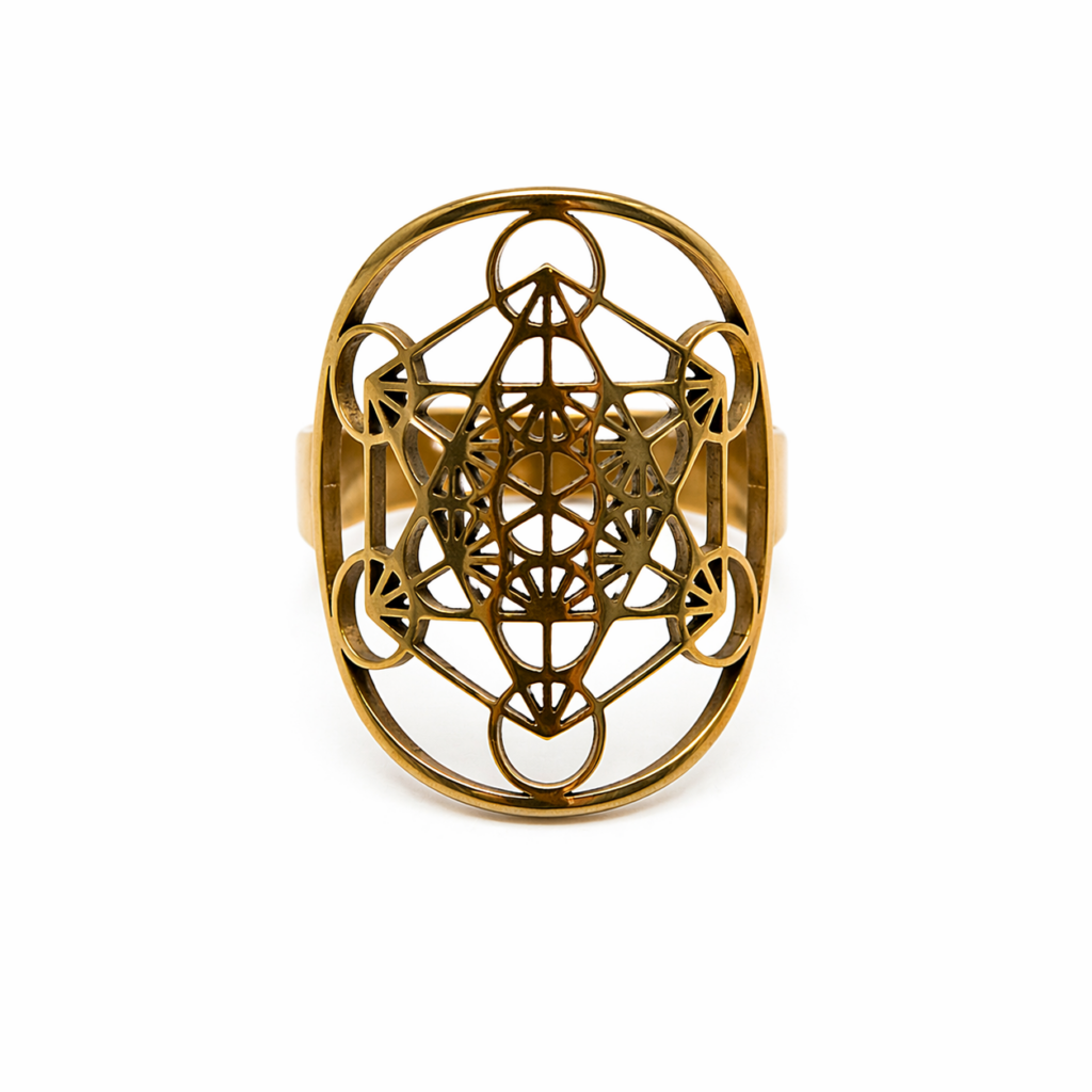 bague métatron acier inoxydable bague cube de métatron bague géométrie sacrée bague symbole protection