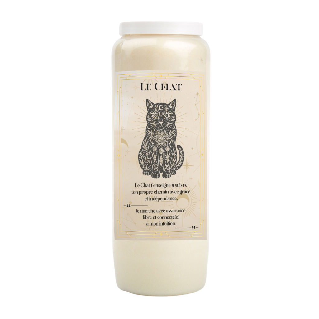 neuvaine chat intuition liberté bougie neuvaine chat indépendance animal totem chat guidance bougie ésotérique chat sérénité