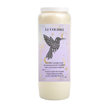 neuvaine colibri joie légèreté bougie neuvaine colibri énergie positive animal totem colibri équilibre bougie ésotérique colibri bien-être