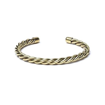 Bracelet torsadé doré réglable en laiton