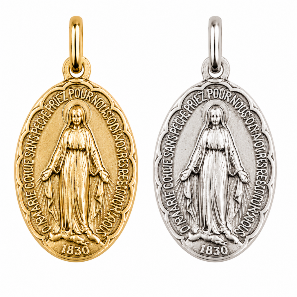 Pendentif Vierge Miraculeuse argenté ou doré