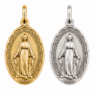 Pendentif Vierge Miraculeuse argenté ou doré