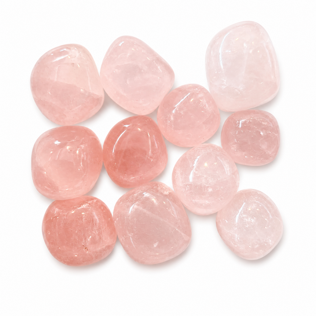 Lot de quartz rose pierre roulée naturelle du Brésil