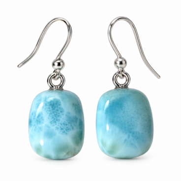 Boucles d’oreilles Larimar naturel Argent 925 cabochons
