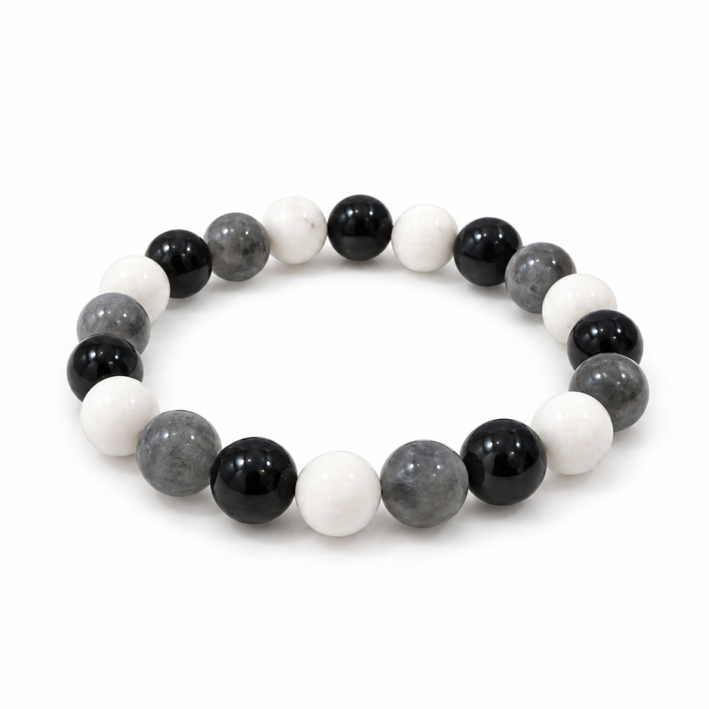 Bracelet protection enfant ado Labradorite Tourmaline noire Magnésite