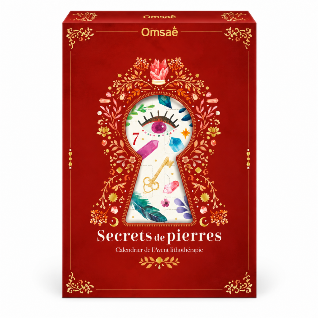 Boîte du Calendrier de l'Avent Secrets de Pierres avec 24 surprises en minéraux naturels