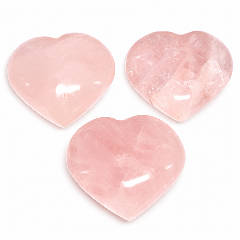 Grand cœur en Quartz Rose naturel 170 à 180 g